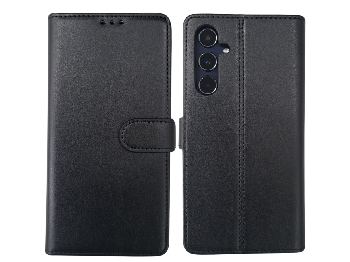 Bookcase Hoesje Samsung Galaxy – Zwart Leerlook met Pasjeshouder