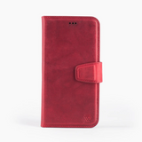 iPhone 15 Pro Max 2 in 1 Bookcase | 100% Leer | Ruimte voor drie pasjes | Rood