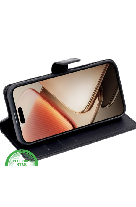 Hoesje Xiaomi 15 Zwart Lederen Look Met Pasjeshouder & Kickstand