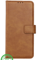 Hoesje Xiaomi Redmi 15 5G Bruin Bookcase Antislip leerlook, ligt stevig