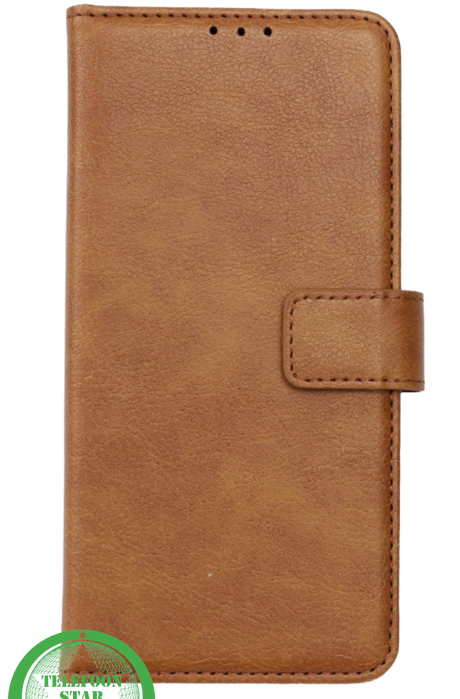 Hoesje Xiaomi Redmi 15 5G Bruin Bookcase Antislip leerlook, ligt stevig