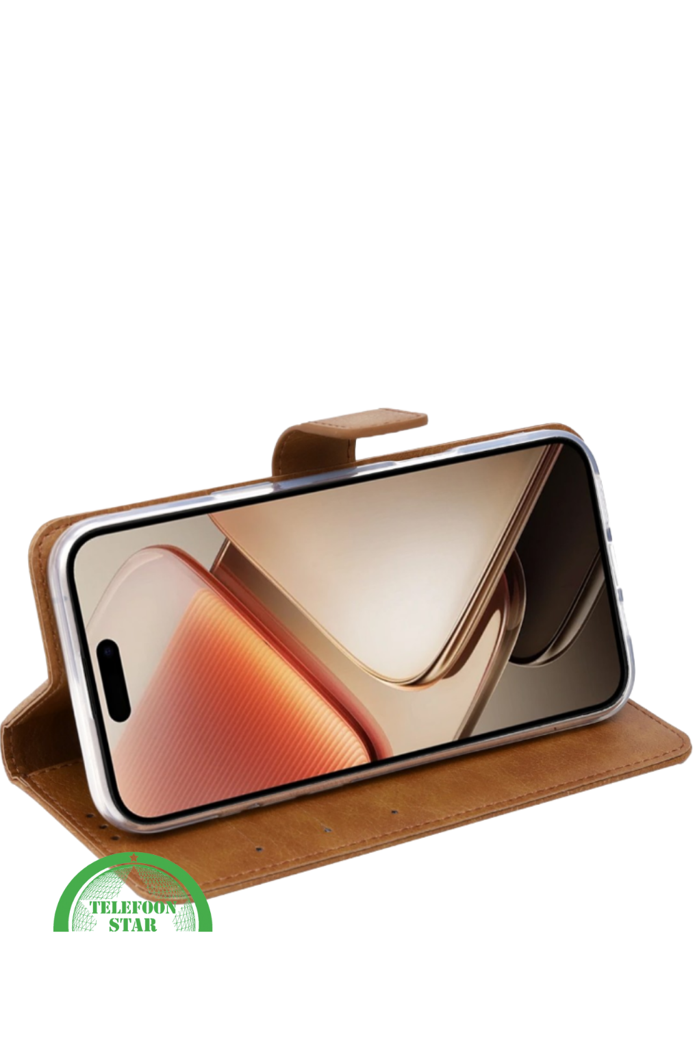 Hoesje Xiaomi Redmi 15 5G Bruin Bookcase Antislip leerlook, ligt stevig