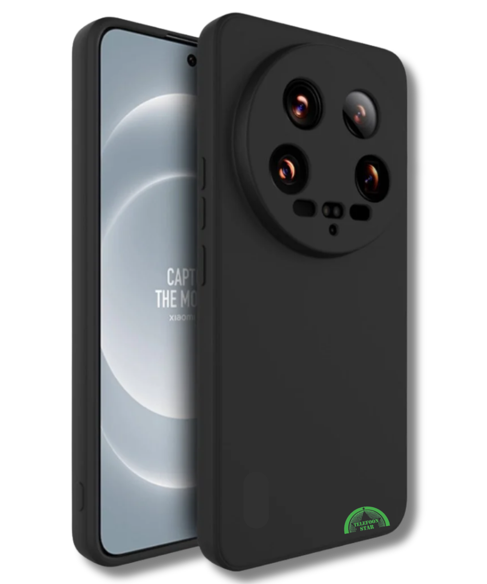 Hoesje Xiaomi 14 Ultra – Zwart Siliconen Softcase met Camera Bescherming