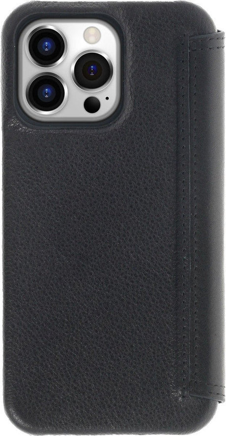 iPhone 15 Pro Max 100% Leer hoesje | Lederen Bookcase | Minimalistisch | Zwart