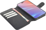 iPhone 15 Pro 2 in 1 Hoesje | 100% Leer | Minimalistisch | Zwart