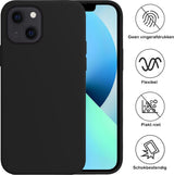 iPhone 13 Hoesje Siliconen Case Back Cover Hoes Zwart - iPhone 13 Hoesje Cover Hoes Siliconen