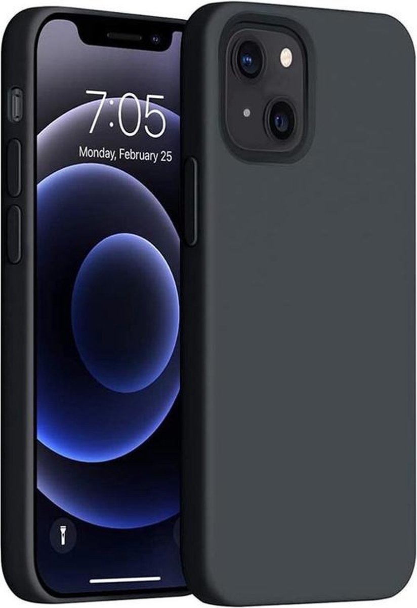 iPhone 13 Hoesje Siliconen Case Back Cover Hoes Zwart - iPhone 13 Hoesje Cover Hoes Siliconen