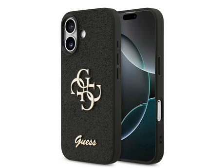 Guess Zwart Glitter Hoesje – met Gouden Logo & Stijlvolle Bescherming