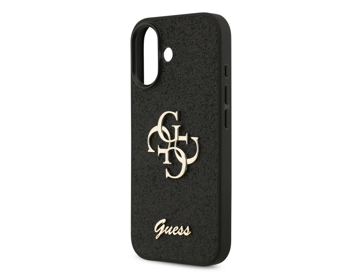 Guess Zwart Glitter Hoesje &ndash; met Gouden Logo &amp; Stijlvolle Bescherming