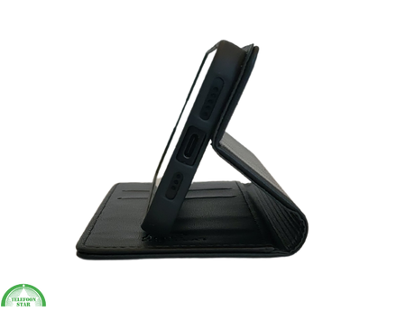 Flip Case Boek Zwart Luxe Klaphoes met 3 Pashouders voor iPhone 16 Plus