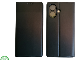 Flip Case Boek Zwart Luxe Klaphoes met 3 Pashouders voor iPhone 16 Plus