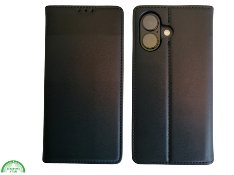 Flip Case Boek Zwart Luxe Klaphoes met 3 Pashouders voor iPhone 16 Plus