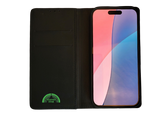 Flip Case Boek Zwart Luxe Leren Klaphoes met 3 Pashouders voor iPhone 16